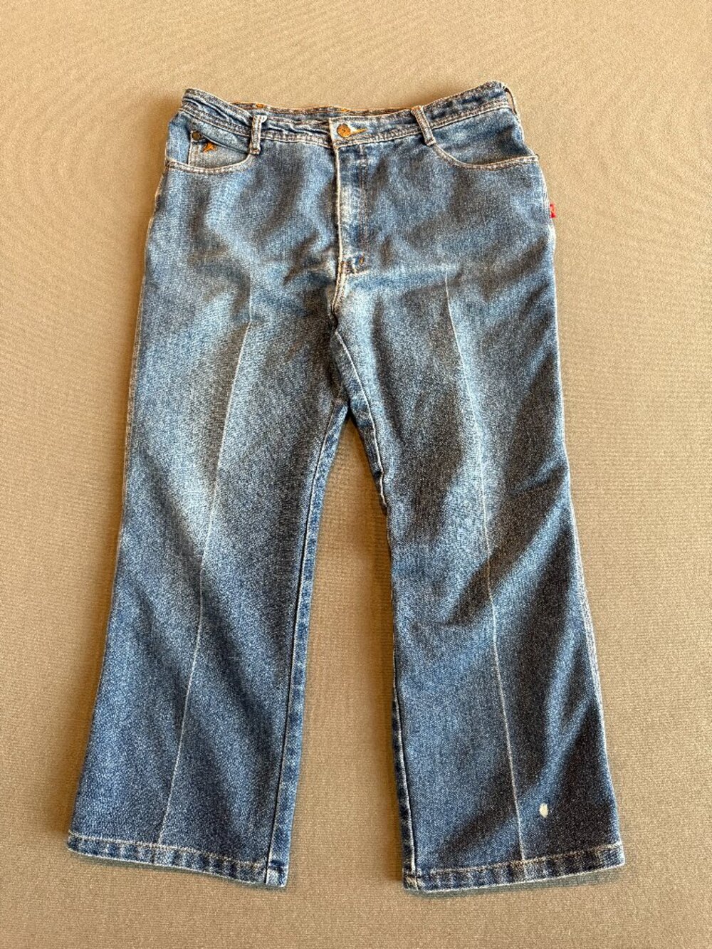 Braxton Jeans Y2K Embroidered Bat Back Pocket Blue Denim Size 36